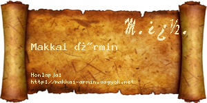 Makkai Ármin névjegykártya